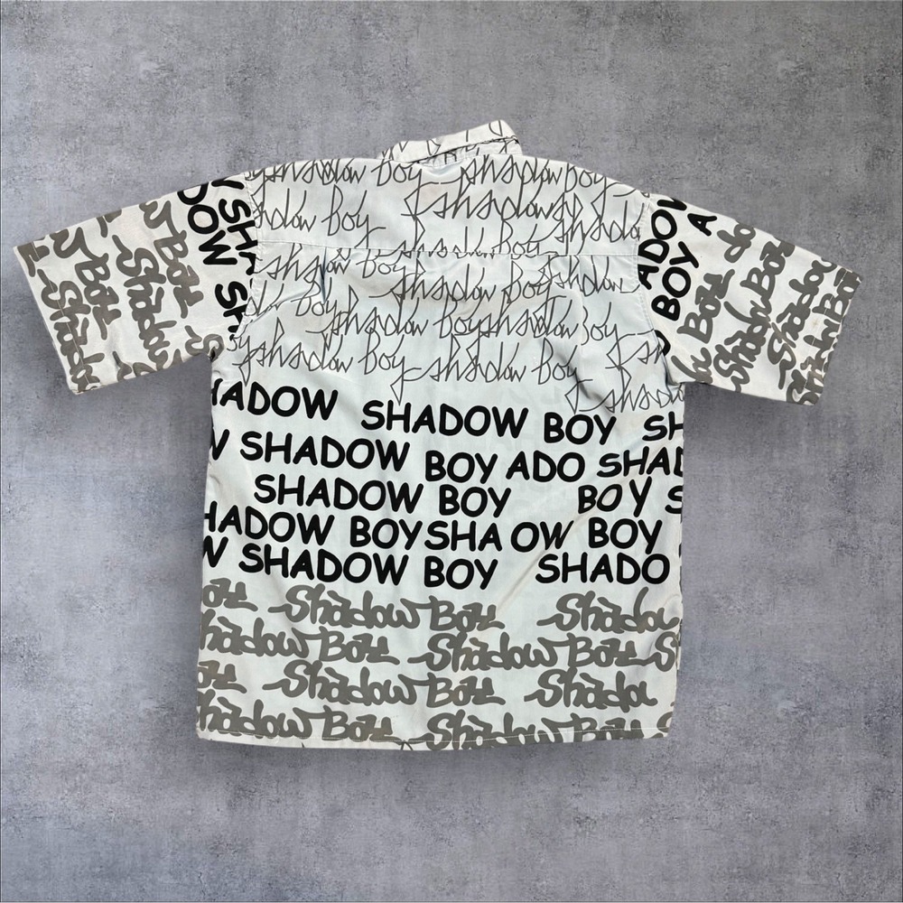 Diss Shadow‎ Boy Vintage Y2K Short-Sleeve Button-Down Shirt Streetwear Hip-Hop M - Picture 2 of 7